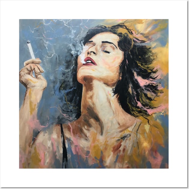 Smoking Woman Wall Art by Miri Baruch